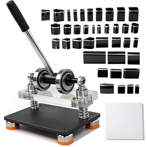 Leather Cutting Machine 1.8 Ton, Portable Manual Press Die Cutter Dual Guide Shafts Die Cut Machine with 39-Piece Professional Hole Punch Kit for Leather, Fabric, Plastic & More — DIY Craft Essential