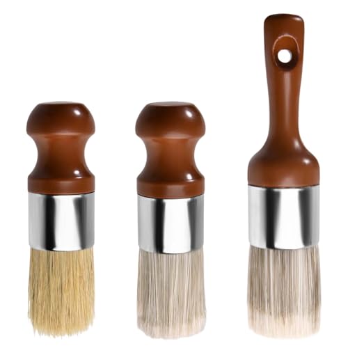 3PCS Salve Brush for Furniture, Leather Wood Cleaning Brush Set with Soft PET & Mixed Bristles, Wax & Polish Applicator for Car Seats, Shoes, Jackets, Couches Maintenance