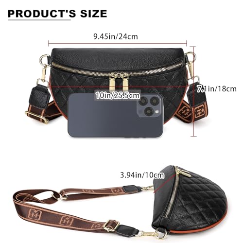 Genuine Leather Crossbody Bum Bags for Women Anti-theft Travel Fanny Pack - color: 090 Apricot
