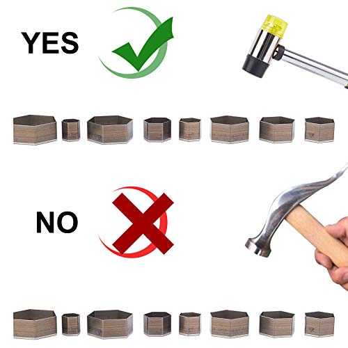 PH PandaHall 8 pcs High Carbon Steel One Hole Hollow Punch Cutter Set, 8 Sizes Hexagon Leather Die Cutter Tool Cutting Punching Die for Handmade DIY Leather Craft, Not Regular Hexagon - color: Hexagon, size: 8 Sizes (20-55mm)