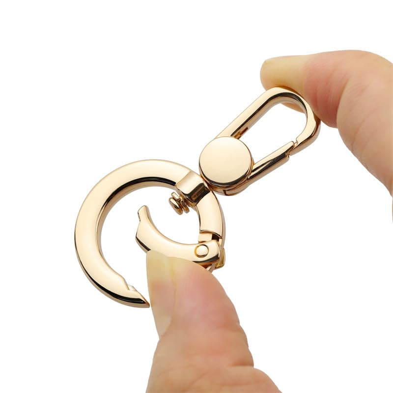 2pcs Double Opening Snap Hooks,Push Gate Snap Hook Metal Swivel Lobster Claw Clasp Purse,Backpack,Bag Strap,Keyring,Phone case (Gold) - color: Gold