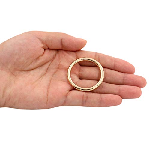 BIKICOCO 1-1/4'' Metal O-Ring Buckle Connector Round Loops Non Welded for Bags Webbing Purse and Belt Straps - color: Light Gold X 20 Pcs