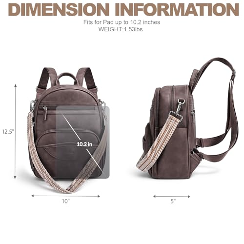 SYTRAH Small Backpack Purse for Women, Mini Daypack Cute for Travel Coffee - color: Coffee Brown