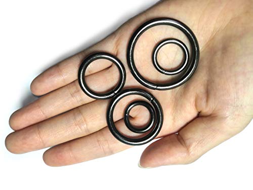 50 Pcs Gun black Assorted Multi-Purpose Metal O Ring for Hardware Bags Ring Hand DIY Accessories - 13mm, 15mm, 20mm, 25mm, 32mm (O ring-Gun black)