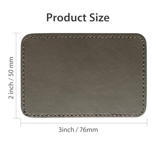Gray/Grey Blank Leatherette/Leather Patches for Hat Laser Engraving Iron-on with Heat Press Adhesive Backing (Pack of 30) - color: Gray, size: Rectangle