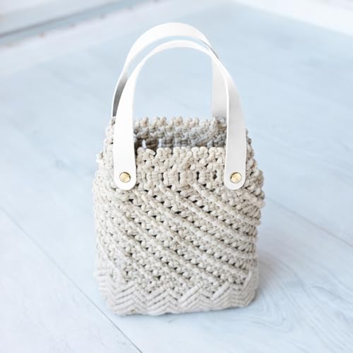 Mini Speaker Cabinet PU Leather Handles Strap, Small Bucket Strap Handheld Accessories, Replacement Handle for DIY Crocheted Bags, 10 Inches, White, 4 Pieces - color: White
