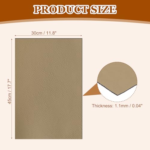 HARFINGTON Laserable Leather Sheets 18" x 12" x 0.04" Non-Adhesive Engraving Leatherette Sheets Laserable Leather Hat Patch for DIY Caps Jackets Backpacks Clothing, Light Brown/Black - color: Light Brown/Black