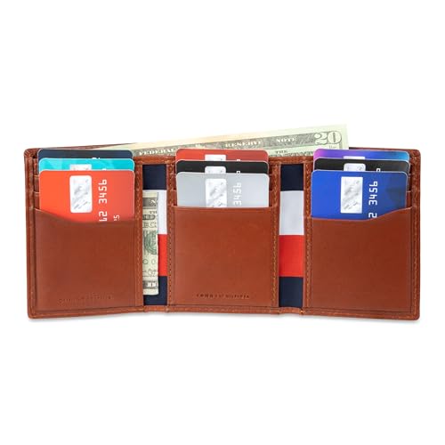 Tommy Hilfiger Men's Trifold Wallet - color: Cognac