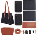 PH PandaHall DIY Tote Leather Bag Kit Black Brown Large Tote Bag Easy Handcraft Shouler Bags with Insert Organizer Bags Straps Screws Buckles and Kintting Tool Screwdriver for Women Purses Gifts