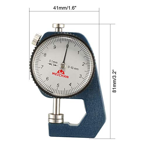 uxcell 0-10mmx0.1mm Graduation Flat Millimeter Reading Dial Thickness Gage | for Jewelry Leather Board Thin Items