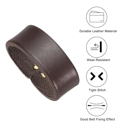 PATIKIL Leather Loop Keeper, Leather Loops Belt Keeper Loops Retainer Straps Replacement, - color: Coffee, size: 1.3"/1.4"