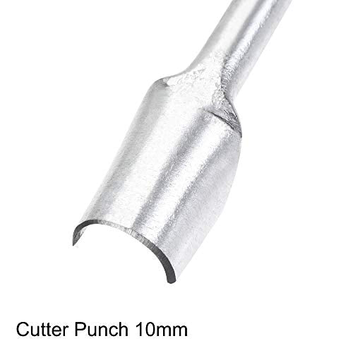 uxcell Half-Round Shaped Leather Cutter Punch 10mm Strap End Punch Tool for Crafting Strap Belt Wallet and Bag - size: 10mm