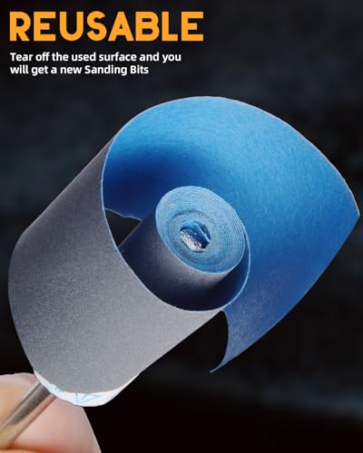 Sanding Drums Sandpaper Sticks Set for Rotary Tool with 1/8 Inch Shank (2500 Grit) - size: 2500 Grit