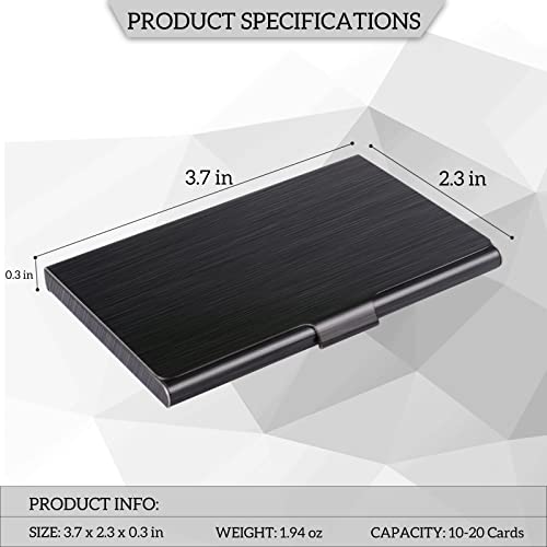 Slim Business Card Case for Men & Women, Pocket Metal Case, Professional Stainless Steel Business Card Holders, Purse Name Card Holder, Buckle Style Shut, Black - style: Black