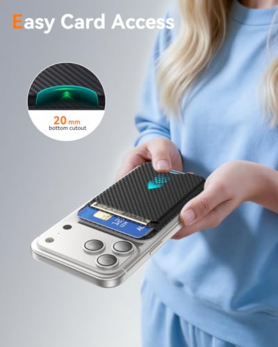 for MagSafe Wallet, 5 Card Holder, Slim Leather Magnetic Wallet for iPhone 17/16/15/14/13/12 Pro Max Plus Air Series, 1 Card Slots & 1 Cash Slot,Carbon Fiber - color: Carbon Fiber