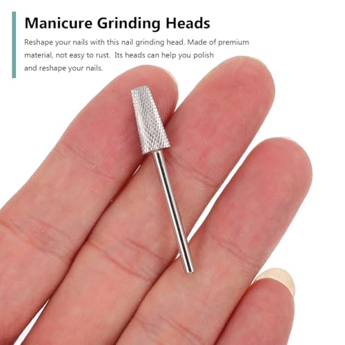 POPETPOP Nail Art Polishing Grinding Heads 2-Pack 1.57 Inch Manicure Drill | Nail Reshaping, Lightweight build - color: Silver 1x2pcs, size: 4x0.5cmx2pcs
