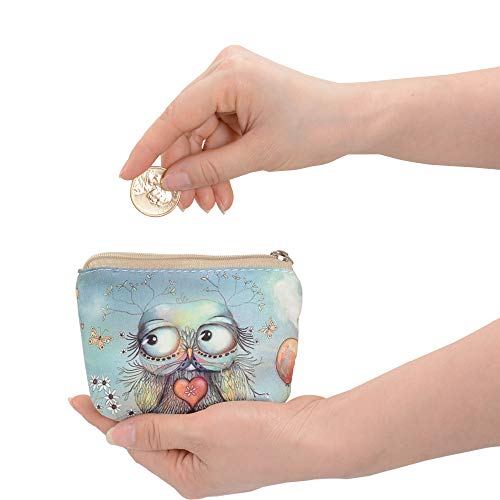Women and Girls Cute Fashion Coin Purse Wallet Bag Change Pouch Key Holder - color: Balloon Owl