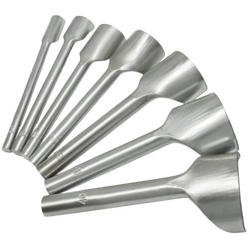 Jiozermi 7 Sizes Half-Round Leather Punch Cutter, Silver Iron Set | 10mm/15mm/20mm/25mm/30mm/35mm/40mm, Leather Arch Curve Punch, Belt End Cutter Tool, For Crafting Strap Belt Wallet Bag