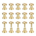 uxcell 30Pack Brass Chicago Screws, 4x6mm Flat Head Screw Back Binding Post Nail Stud Rivets Fastener for DIY Leather Craft Belt Strap - size: 4x6mm