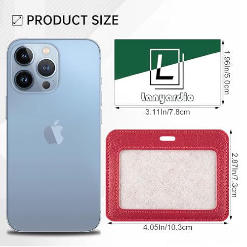 1 Pack Badge Holder, Leather ID Badge Holder with Window, ID Card Holder | Horizontal ID Holder, ID Card Holder for Office Factory Nurses School Teacher Students - color: Red-1, size: 1 Pcs