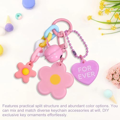 30Pcs Keychain Clip with Trigger Spring O Rings,Metal Swivel Snap Lobster Claw Keychain Round Carabiner Clips for DIY Keyrings Buckle Bags Purses Doll Pendant（UYSK-MK - color: Colorful-MK