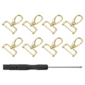 uxcell Swivel Clasps Hook, D Ring Detachable Snap Hardware Metal Lobster Claw Clasp Hook with Screwdriver - color: Gold, size: 15mm(0.59 Inch)