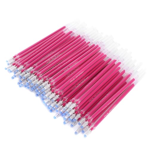 KIMISS High Temperature Disappearing Pen Refills, for Fabric & Leather Marking, Heat Erasable Tailoring Tool, 100pcs Red Fade Ink Refill, Sewing Accessory