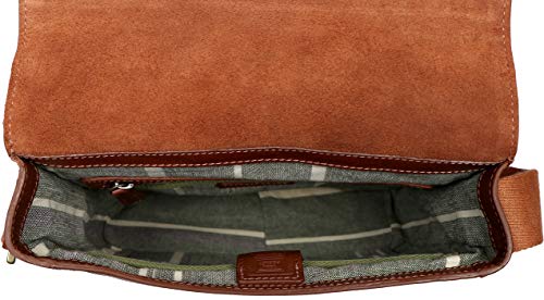 Hidesign Aiden Genuine Leather Medium Crossbody Men/Women Shoulder Messenger Bag / Travel Bag / 10.5" iPad Bag, Tan - color: Tan