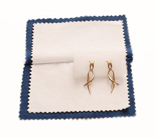 Travel Polishing Cloth Made in USA for Cleaning Silver, Gold and Platinum Jewelry, Watch, Coins. Pure Cotton, Non Toxic Cleaner 7.5 x 8 Inches. Tarnish Remover Protects Keeps Jewelry Clean and Shiny - color: Navy Blue