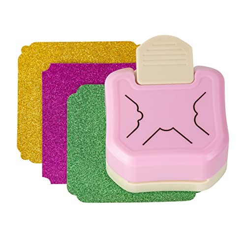 Decorative Corner Punch 3 in 1 Rounder Pattern Paper Edge Cutter Paper Punches for Crafting Photo Business Card Scrapbooking Tools Laminate DIY School & Home Crafting Supplies - color: Pink Decorative Corner Punch