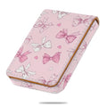 Business Card Holder, PU Leather Printing Business Card Case Pocket with Magnetic Shut, Portable Business Card Carrier Holder for Women or Men (Bow) - color: Bow