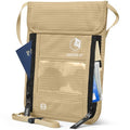 VENTURE 4TH Travel Neck Wallet, RFID Blocking Passport Holder - Beige - color: Beige