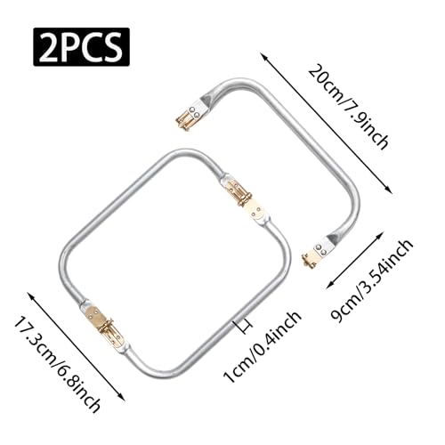 Mormchlots 2Pcs 8 Inch Metal Purse Frame | Rectangle Lock Frame Purse Hardware Kiss Lock Clasp Bag Frame, U-Shaped Handle for DIY Bag Making/Sewing Clutch Crafts - size: 8inch