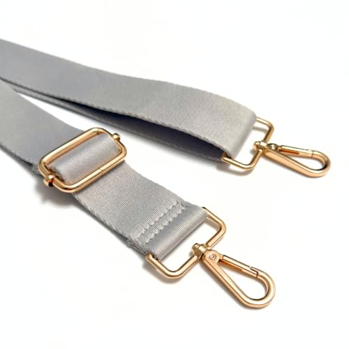 S&loyoe Thickened Solid Color Purse Straps Replacement Crossbody Bag Strap Adjustable Wide Guitar Straps for Handbags 1.5inch - color: Grey Gold Buckle