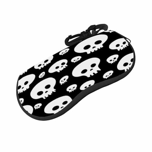 IBILIU Eyeglasses Case Circuit Board Ultra Light Neoprene Sunglasses Case,Soft Reading Glasses Case For Women Men - color: Human Skull