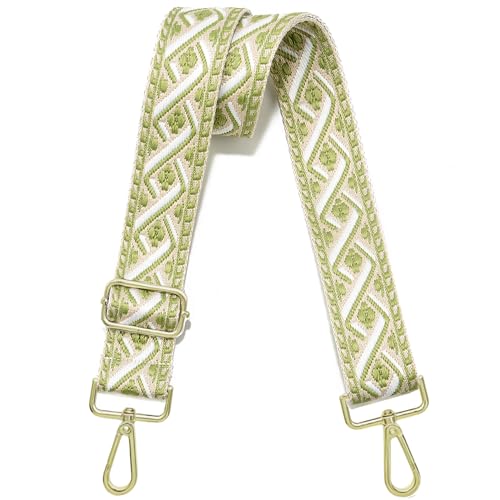 1.5" Wide Purse Strap Adjustable Replacement Gold Hardware Long Crossbody Bag Strap for Thick Shoulder Bags Canvas Handbags Straps - color: Gold Hardware-433