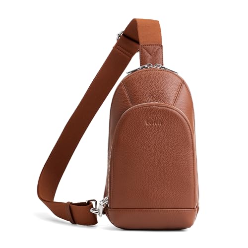 befen Genuine Leather Sling Bag for Women, Anti Theft Crossbody Chest Bags | Leather Fanny Packs for Travel with RFID Card Slots for Daily Travel - color: Brown