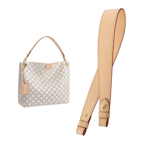 jiesinlov Vachetta Leather Replacement Straps Purse Shoulder Strap for Gracefull Bags (W1.4in,L25in-Apricot) - color: W1.4in&l25in-apricot