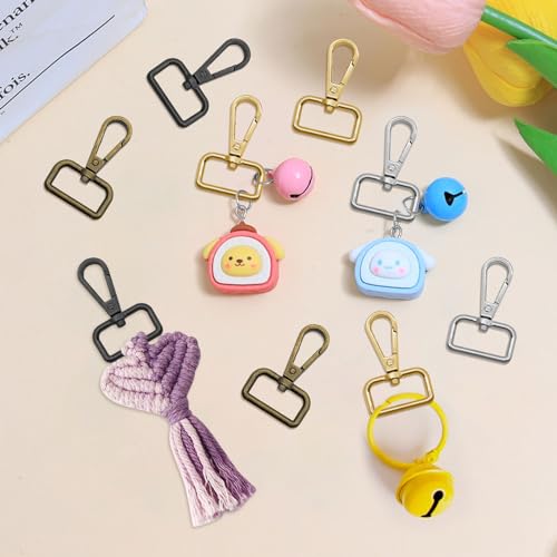 32pcs Metal Swivel Lobster Clasp Hooks, 1” D Ring Lobster Clasp Claw Lanyard Swivel Snap Hook Clips Push Gate Snap Hooks Trigger Clips for Purse Bag Making(4 Colors, 2.5cm Inside Diameter) - color: 32pcs,1”