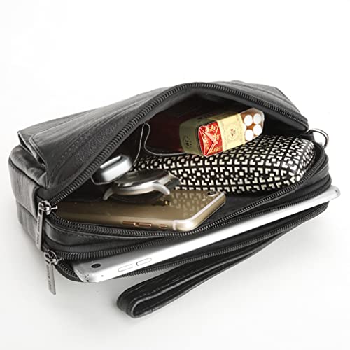 Leather Clutch Purse Wallet Men Wrist Bag - color: #04black