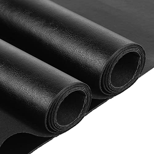 Butarfe Faux Leather 1.0mm Thick Upholstery Leather 2 Yards 54" x 72" Vinyl Leather Fabric By The Yard Soft PU Faux Synthetic Leather Pleather Fabric Black for Sofa Bags Chairs Car Seats DIY Crafts - color: 1.0mm Shiny Surface Black, size: 2 Yards