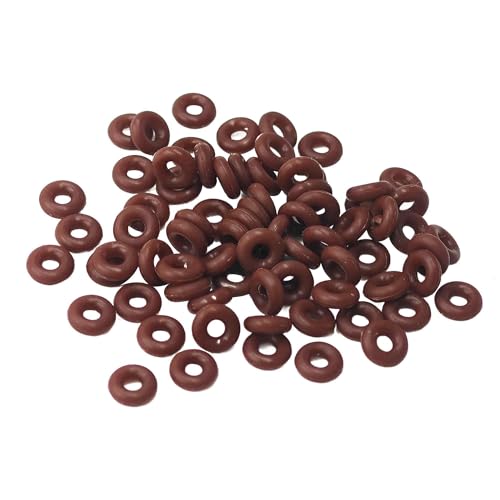 200PCS 2mmx6mm Dark Brown Silicone O Rings, Stopper Spacer Beads for Jewelry Making, Anti-Slip Locating Rings for DIY Bracelet Necklace Craft Accessories - color: Dark Brown