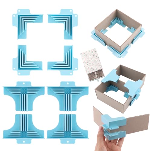 BAOFALI 8Pack Corner/Divider Assembly,Clamps Corner Guides Cartonnage Corner Holding Tool (3 mm, 2 mm, 1.5 mm, 1 mm) Wide .for Book Covers, Chipboard Boxes, Dioramas - color: 8PCS Box Guide Blue