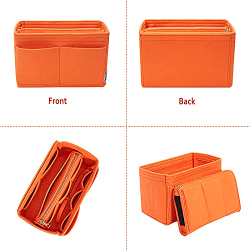 Vercord Felt Organizer Insert For Purse Handbag Tote Bag In Bag Inside Shaper Divider Neo Orange Small - color: A Orange, size: Small