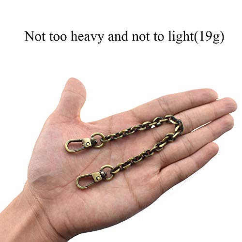 HAHIYO Mini Pochette Purse Chain Strap Thin Wide 6mm for LV Length 7.9 Inches Thick 2mm Shiny Bronze for Handbag Wallet Clutch Comfortable Flat Metal Strap 1 Pack - size: Bronze 7.9 Inches Length