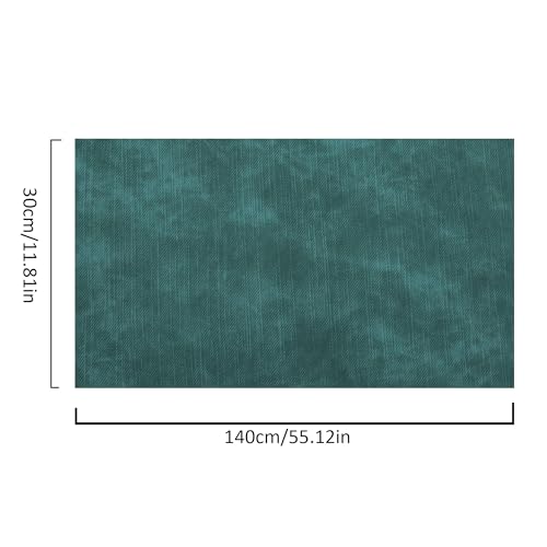 David accessories Smooth Imitation Faux Leather Sheet 1 Pc 11" x 55" (30x140cm) Printed Faux Leather Fabric Sheet for DIY Bows Earrings Making Crafts (Imitation Denim-Green) - color: Imitation Denim-green