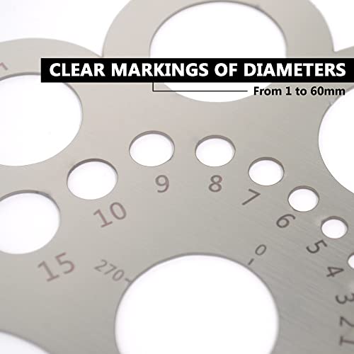 Round Leather Cutting Tool Corner Cutter Circle Drawing Template | Stainless steel, for leathercraft, woodworking, sewing, craft, DIY, won't cut hand, round ruler, multi-functional