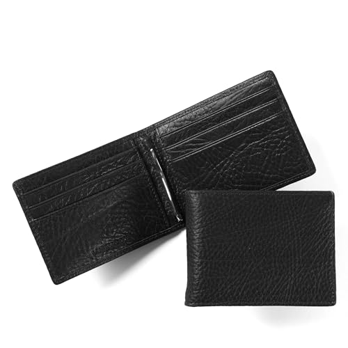Premium Ebony Men's Slim Bifold Wallet with Money Clip - Premium Ebony - color: Premium Ebony