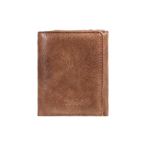 Men's Trifold Wallet, Classic RFID Blocking Leather Design - Durable Front Pocket Wallet with ID Window & Multiple Card Slots, Gift Box Included - color: Brown03