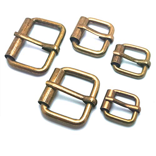 Assorted Multi-Purpose Metal Roller Buckles Belts Hardware Pin Buckle for Bags Leather Belt - color: Bronze, Assorted Inches